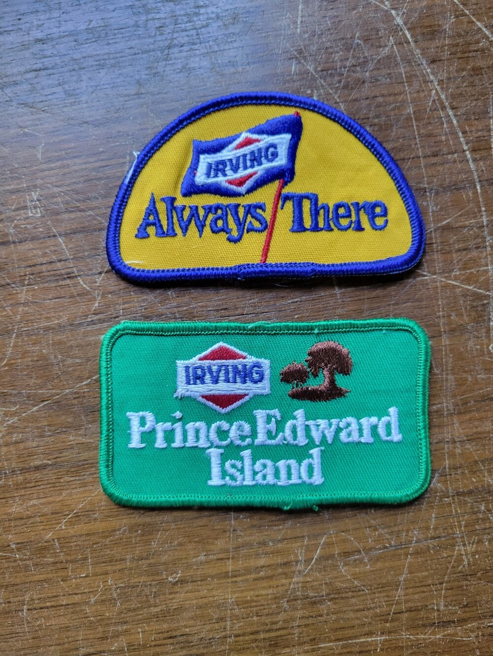 Vintage Yellow IRVING Always There  & Prince Edward Island Patches, Badges Crest